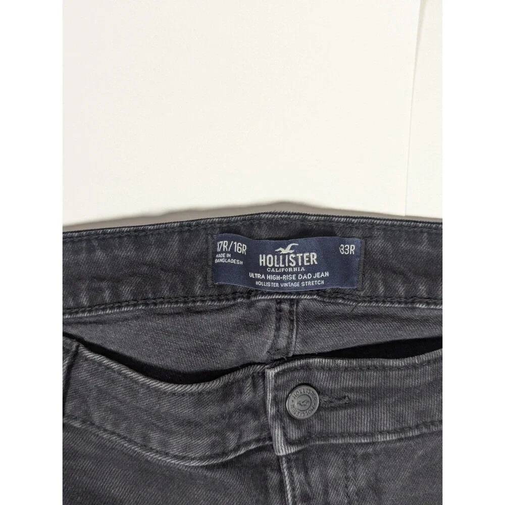 Hollister Ultra High-rise Dad Jeans Black Size--17r/16r X 33